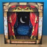 The basic theatre with curtains and sliding backdrop